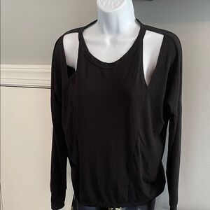 LNA Black Women's Cutout Long Sleeve Top XS